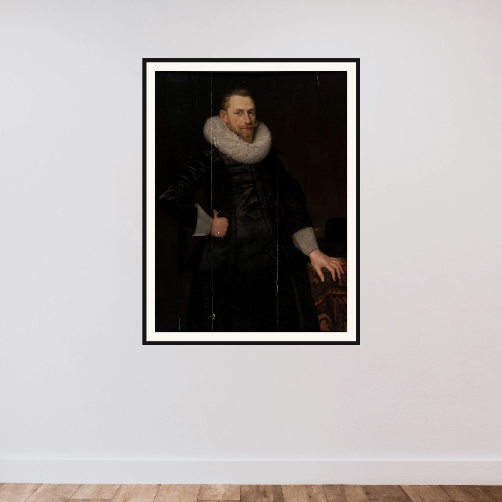 Portrait of Dirck Corver (1587-1633) framed — shown to scale