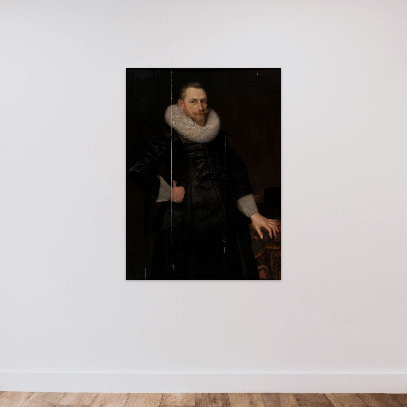 Portrait of Dirck Corver (1587-1633) unframed — shown to scale