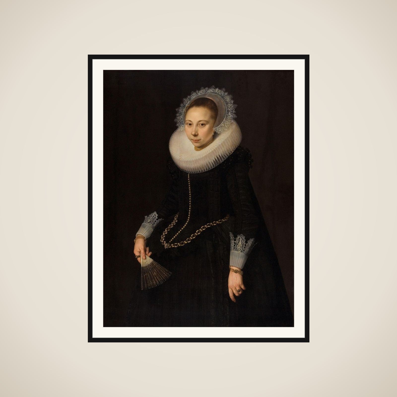 Portrait of Maria Overrijn van Schoterbosch (1599/1600-38) framed