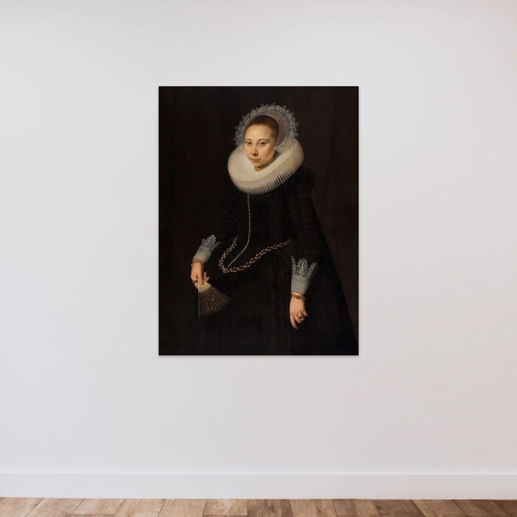 Portrait of Maria Overrijn van Schoterbosch (1599/1600-38) unframed — shown to scale