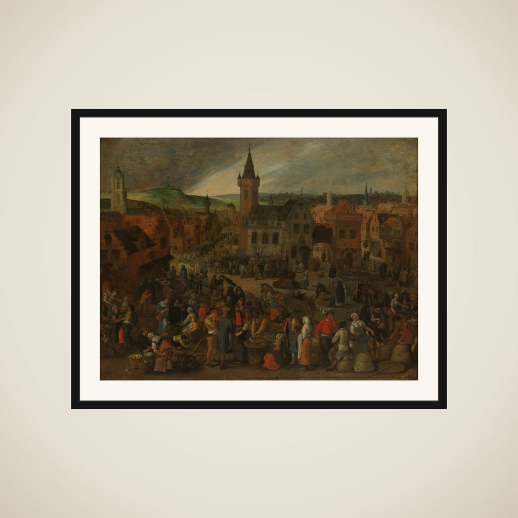 Market Day in a Flemish Town framed