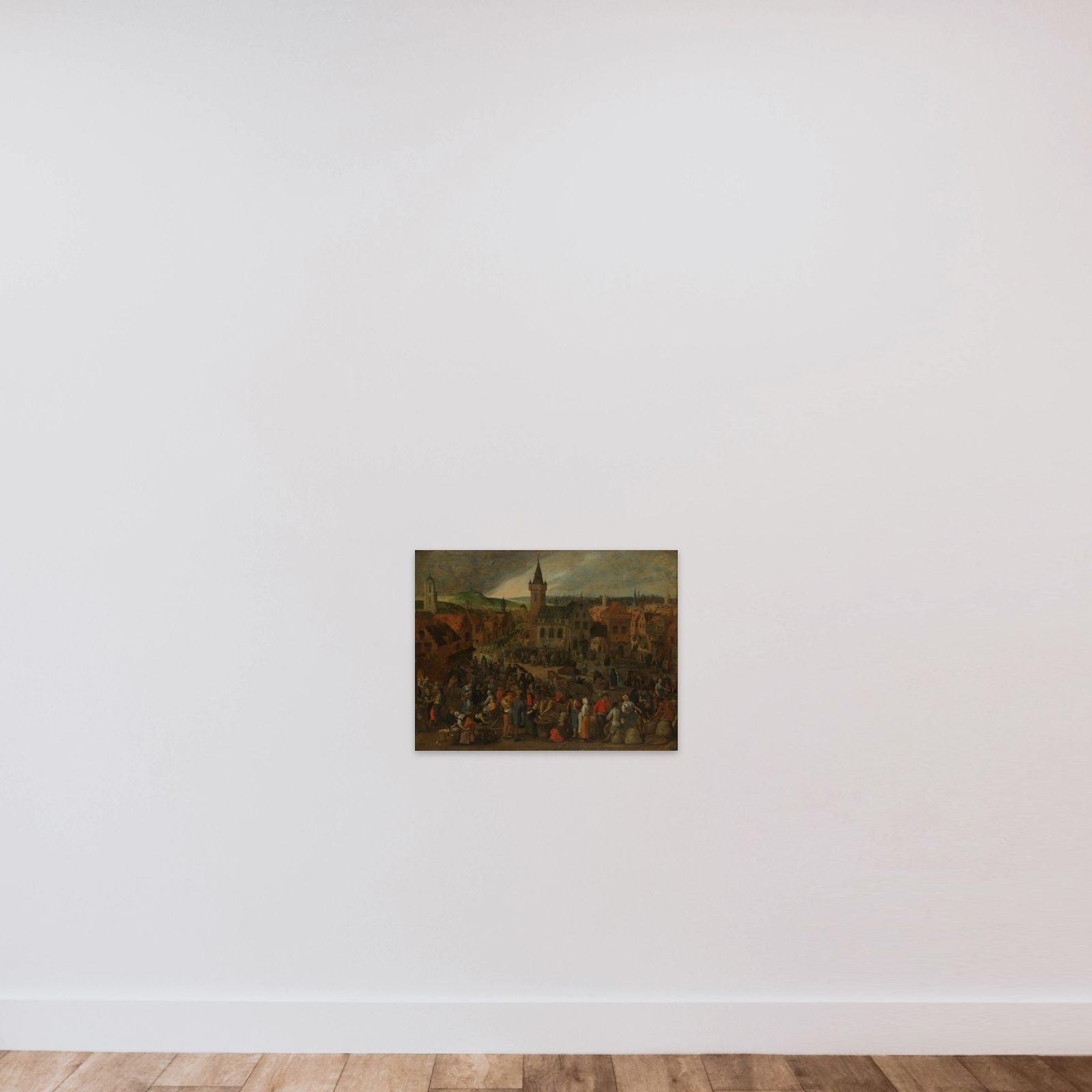 Market Day in a Flemish Town unframed — shown to scale