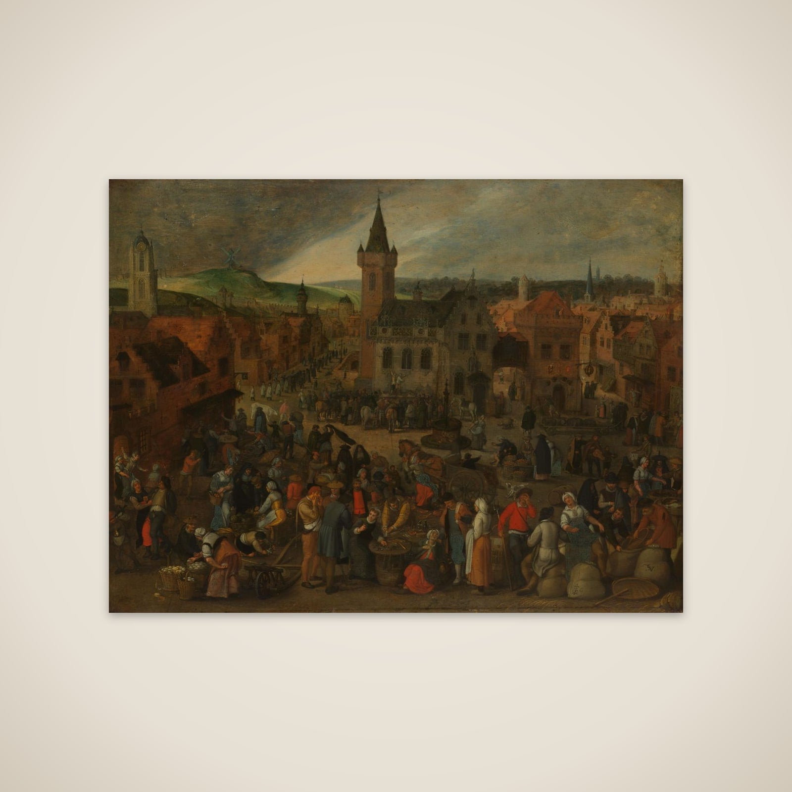 Market Day in a Flemish Town unframed print
