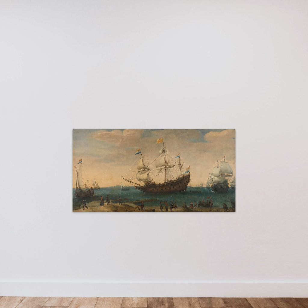 East Indiamen off a Coast unframed — shown to scale
