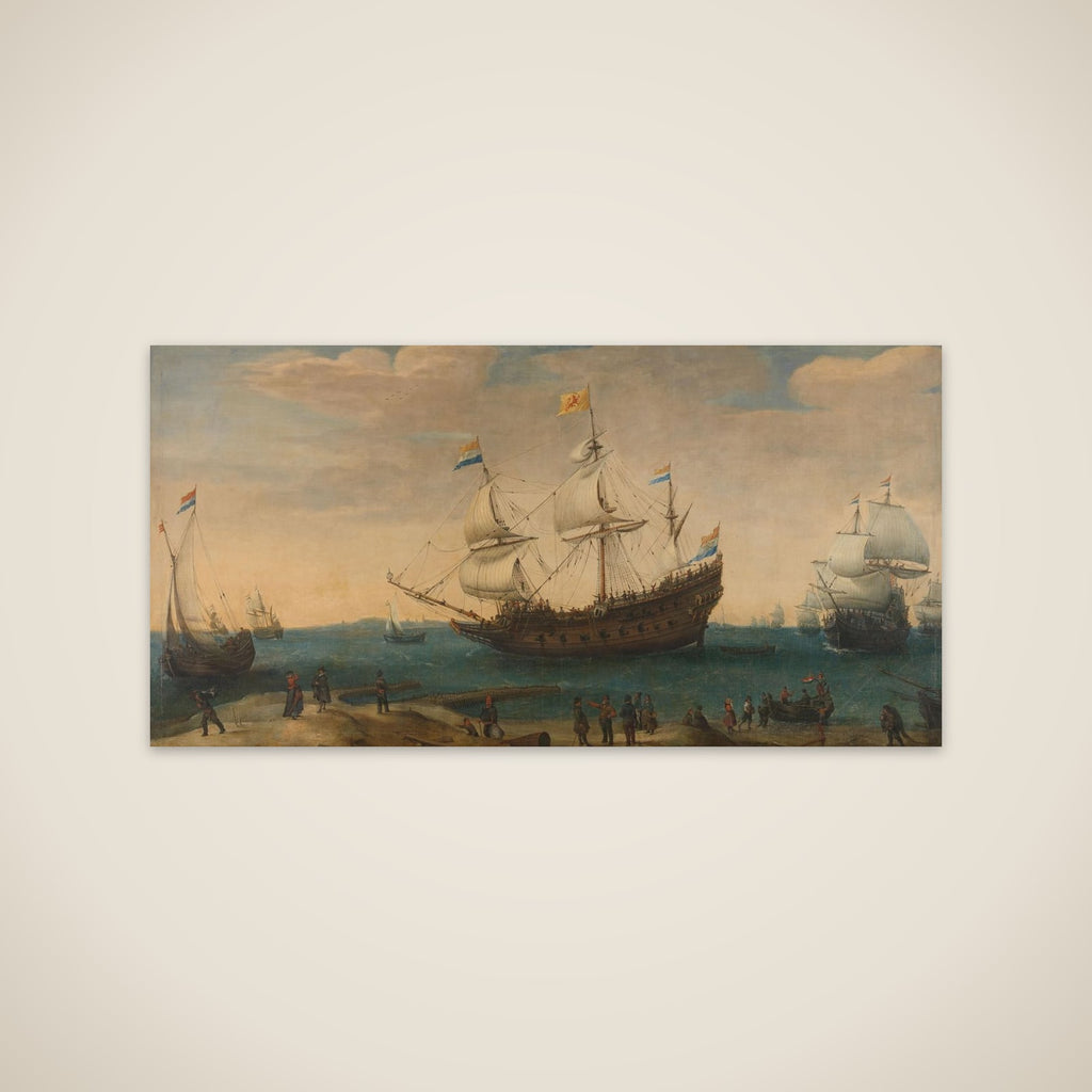 East Indiamen off a Coast unframed print