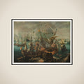 The Explosion of the Spanish Flagship during the Battle of Gibraltar, 25 April 1607 framed