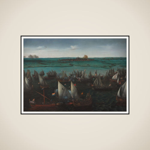 Battle between Dutch and Spanish Ships on the Haarlemmermeer, 26 May 1573 framed