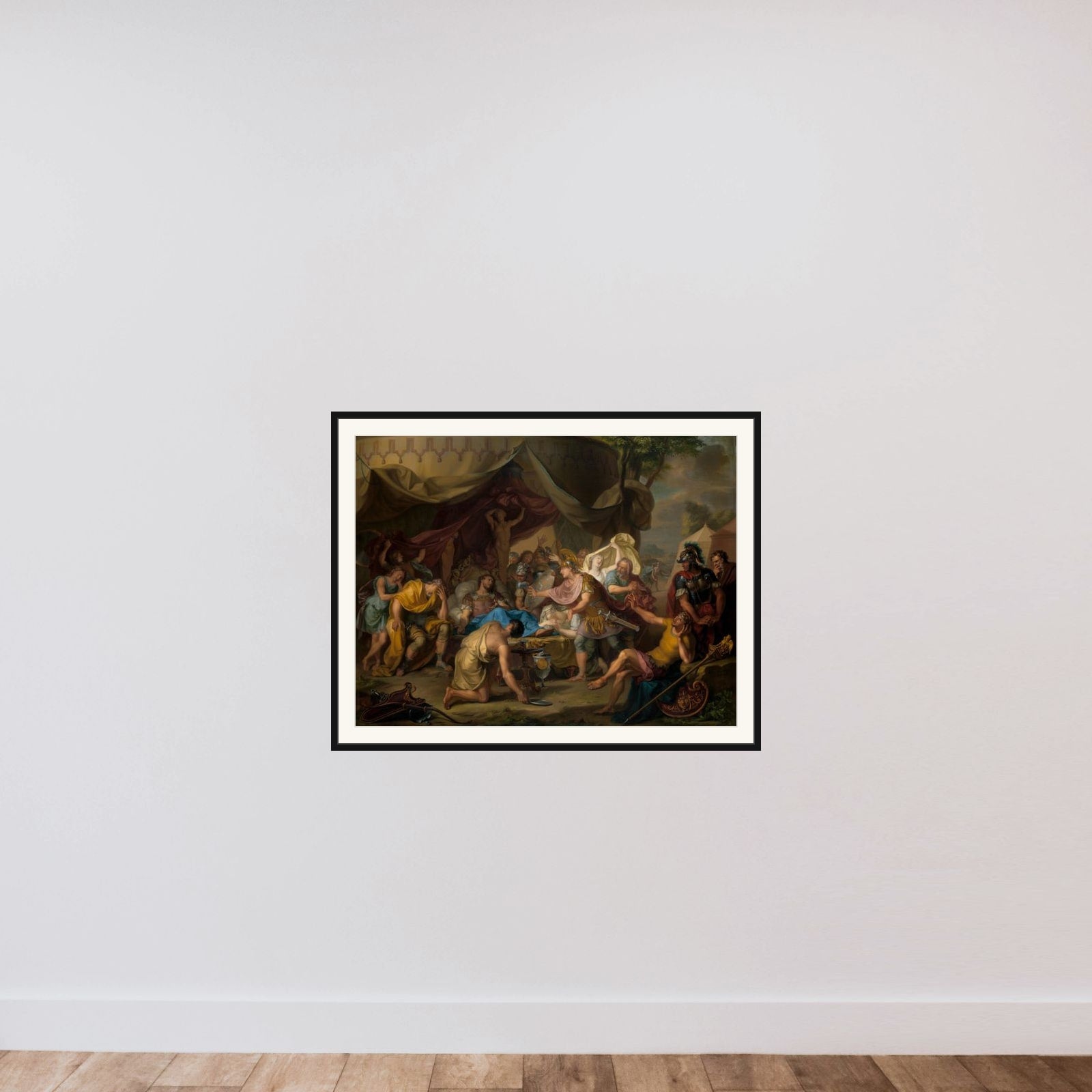 The Death of Epaminondas framed — shown to scale