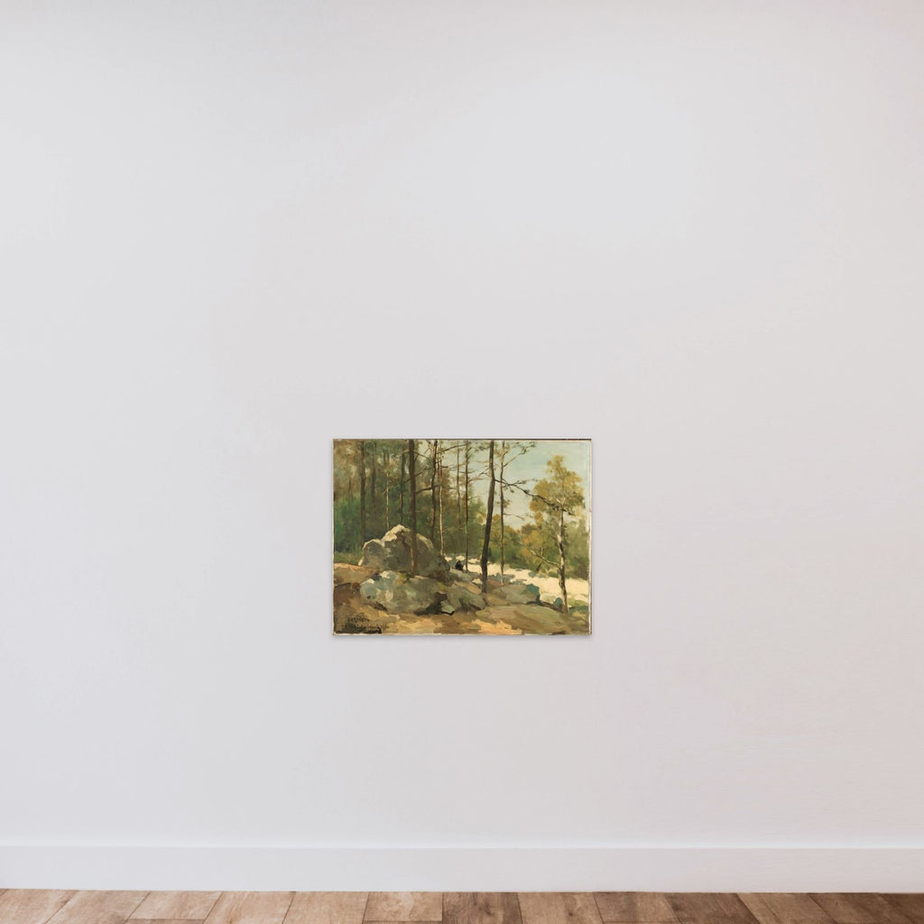 Wooded View near Barbizon unframed — shown to scale