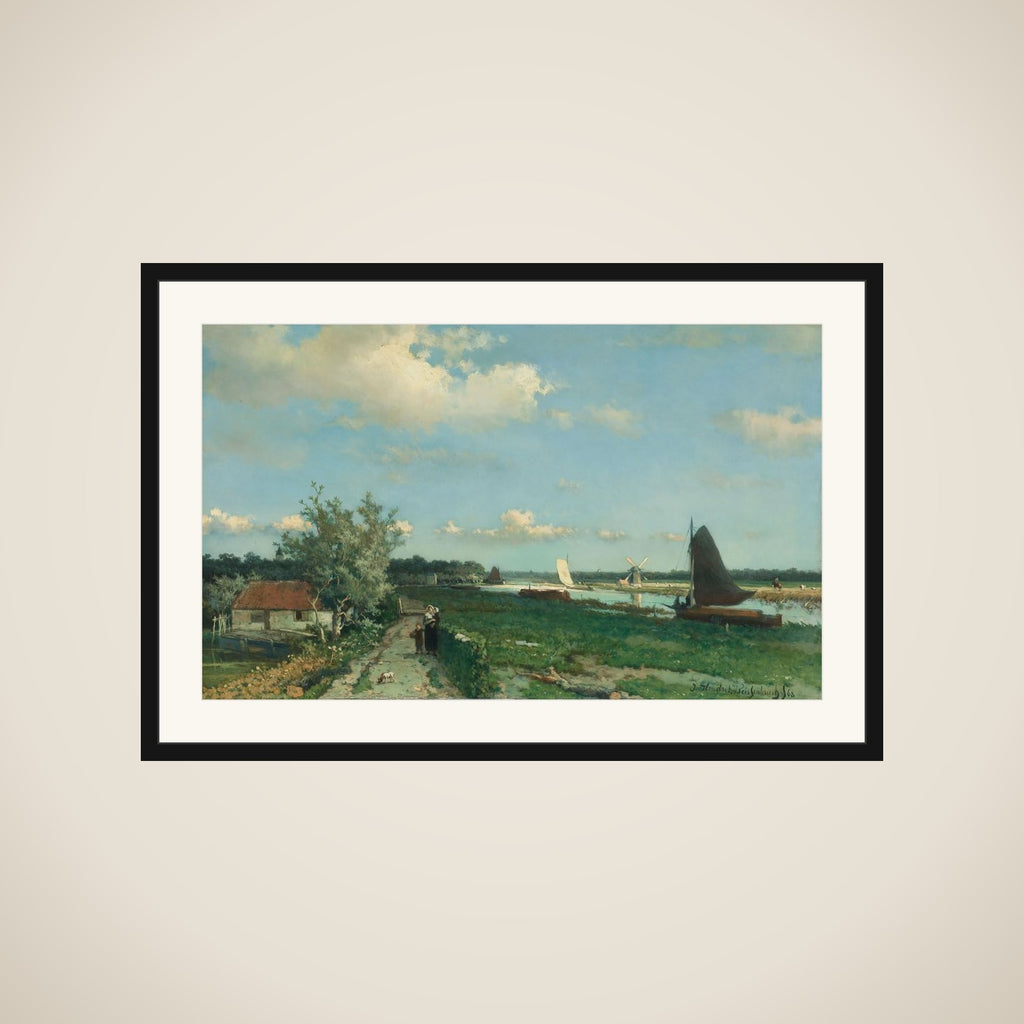 The Trekvliet Shipping Canal near Rijswijk, known as the ‘View near the Geest Bridge’ framed