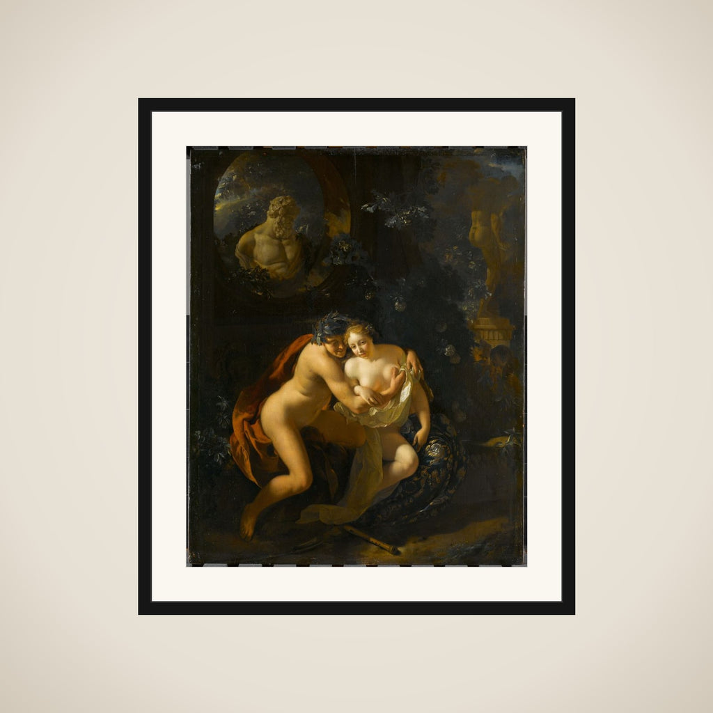 A Couple Making Love in a Park Spied on by Children framed