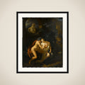 A Couple Making Love in a Park Spied on by Children framed