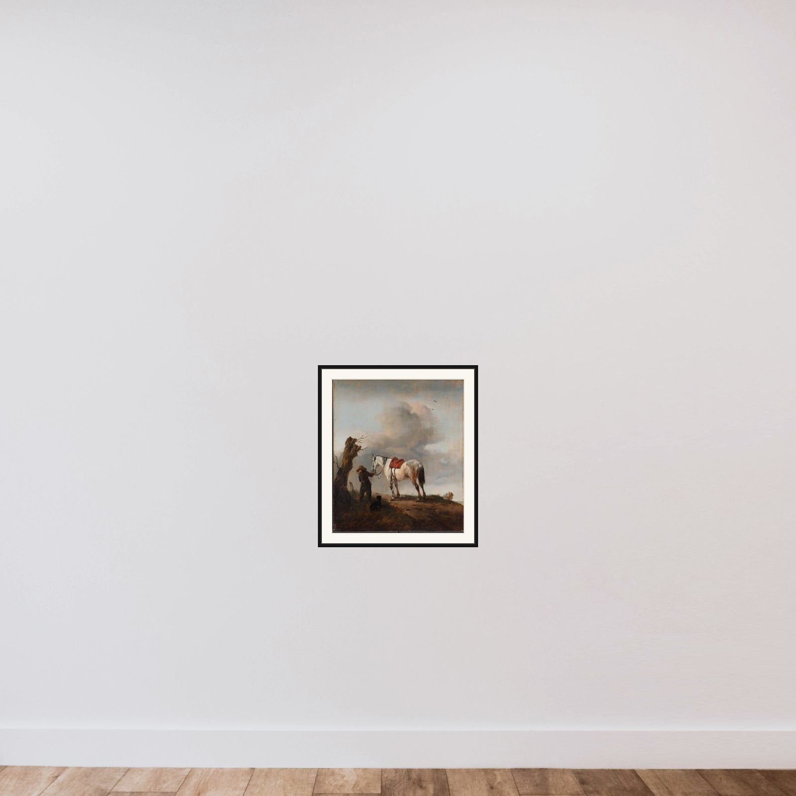 The Grey Horse framed — shown to scale