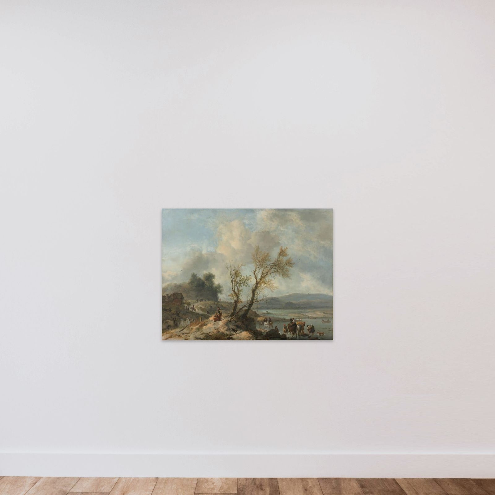 Landscape with Sandy Path beside a River unframed — shown to scale