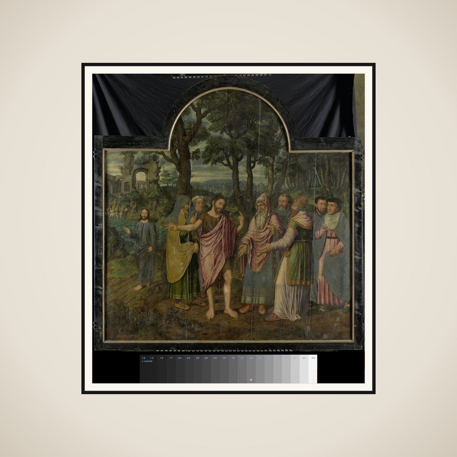 Triptych with Scenes from the Life of St John the Baptist framed