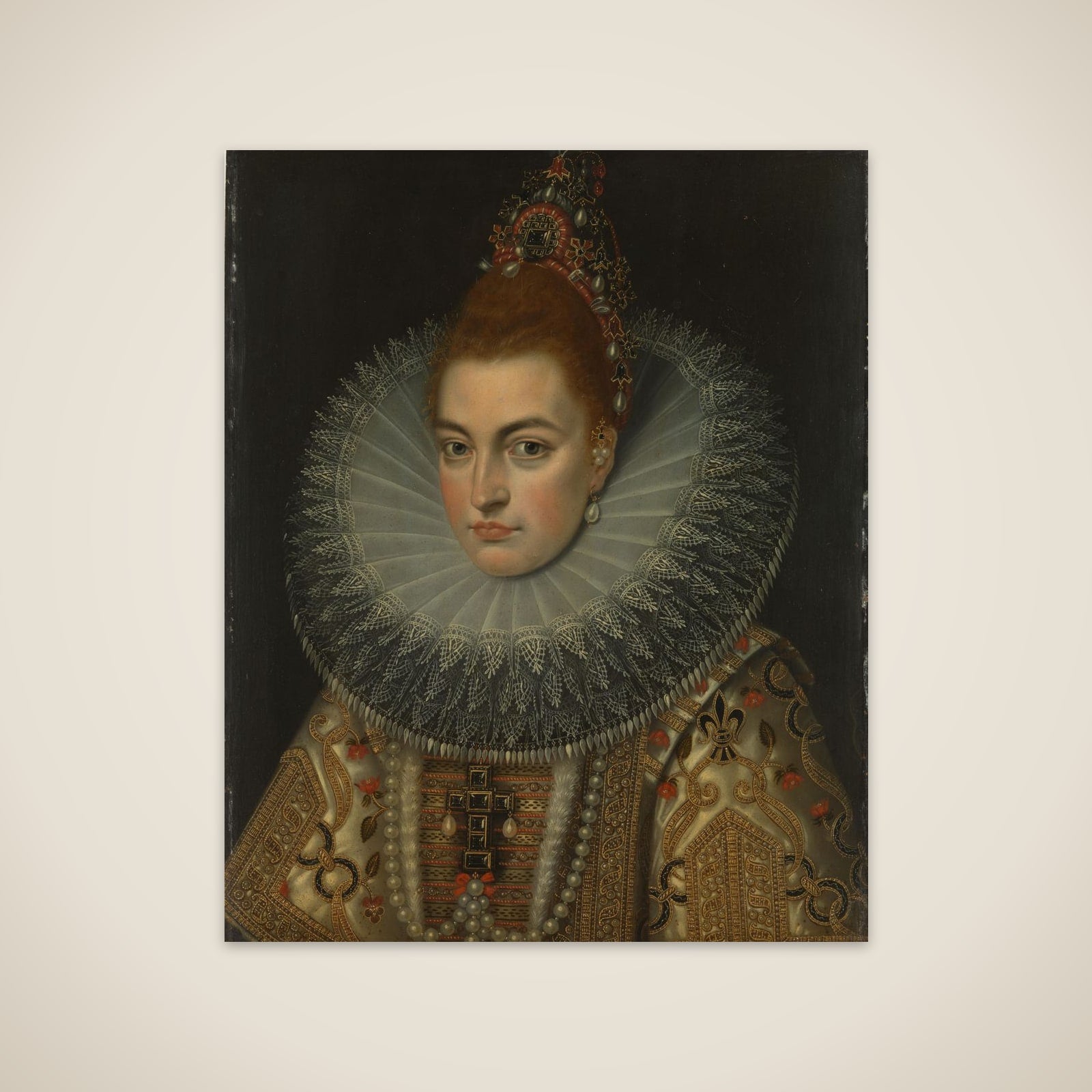 Portrait of Archduchess Isabella Clara Eugenia (1566-1633), Infanta of Spain unframed print