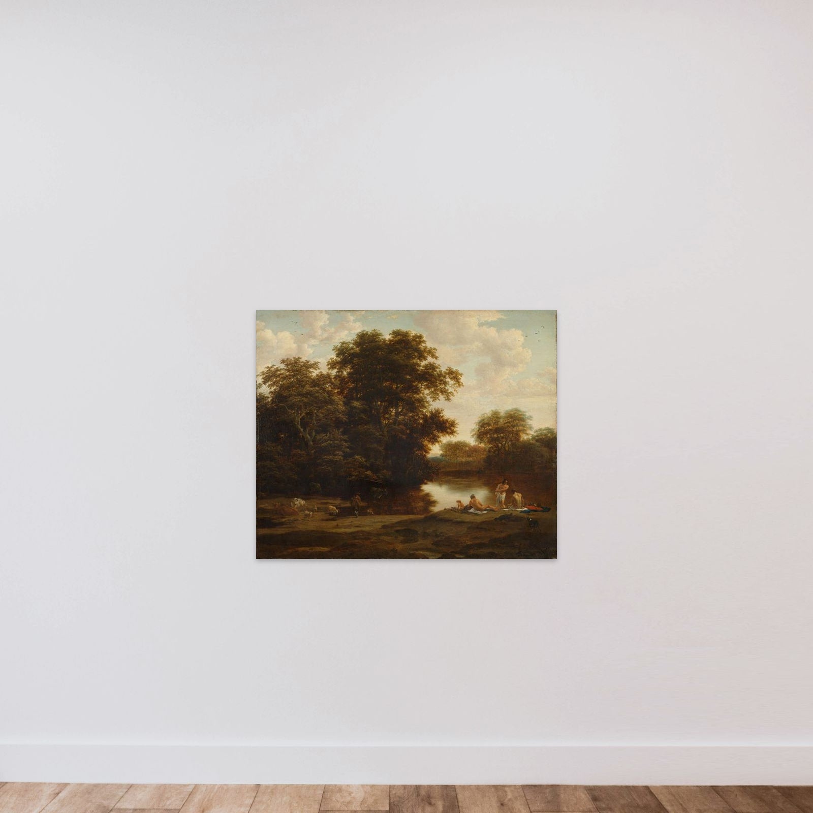 Landscape with Bathers unframed — shown to scale