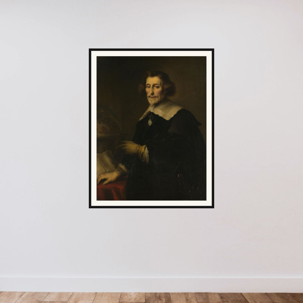 Portrait of Pieter Corneliszoon Hooft, Bailiff of Muiden, Historian and Poet framed — shown to scale