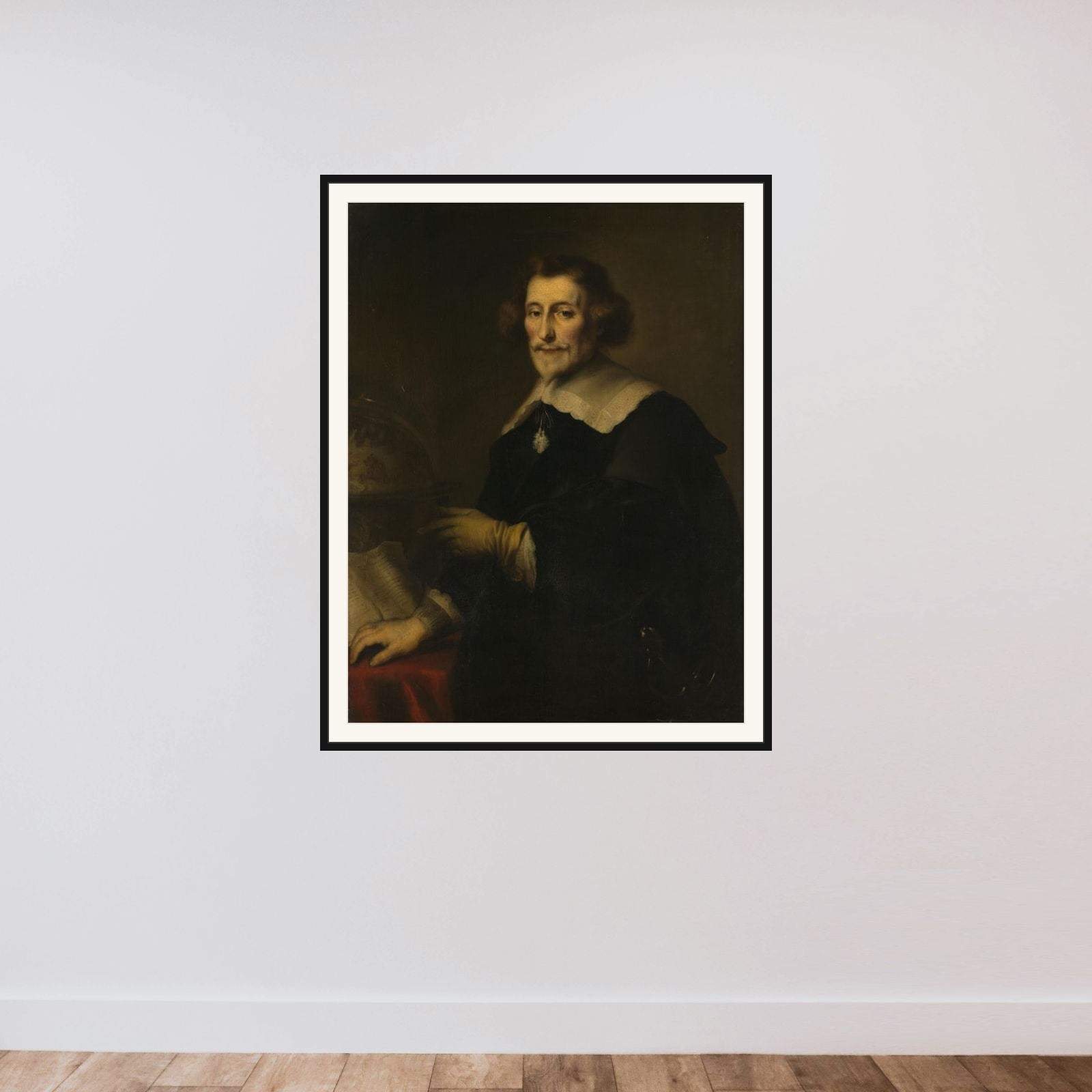 Portrait of Pieter Corneliszoon Hooft, Bailiff of Muiden, Historian and Poet framed — shown to scale