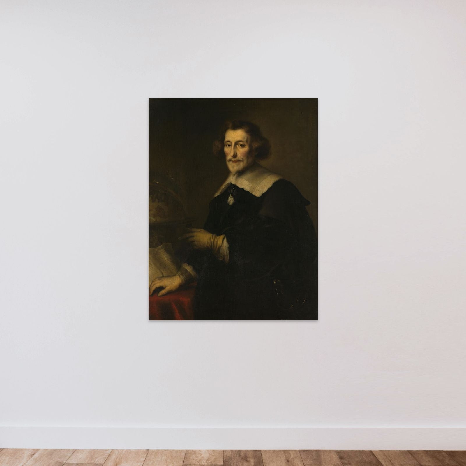 Portrait of Pieter Corneliszoon Hooft, Bailiff of Muiden, Historian and Poet unframed — shown to scale