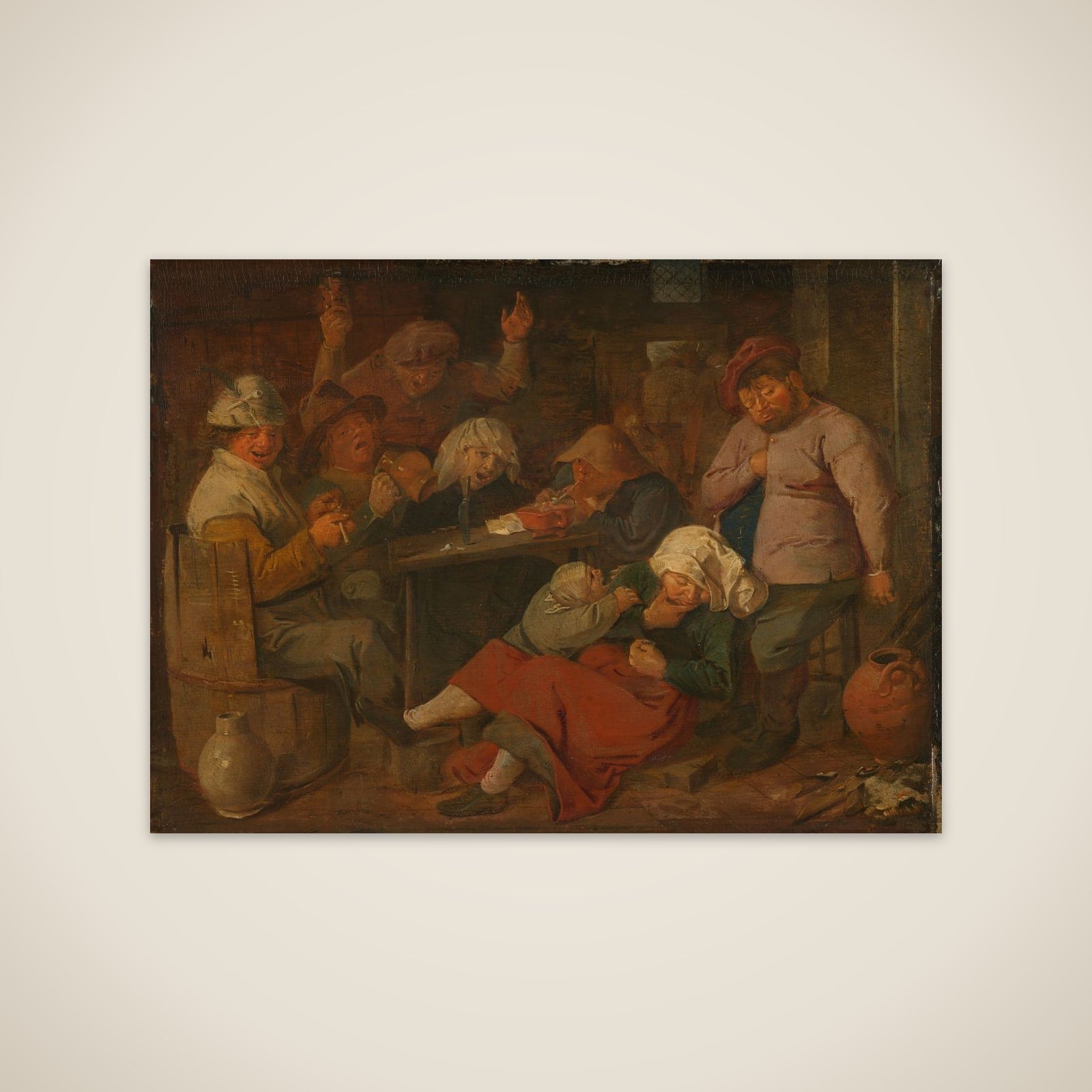 Poor Folk Drinking in a Tavern unframed print