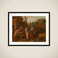 Card Fight outside a Country Tavern framed