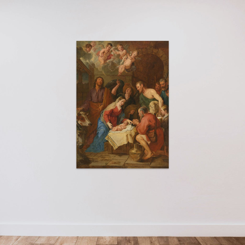 The Adoration of the Shepherds unframed — shown to scale