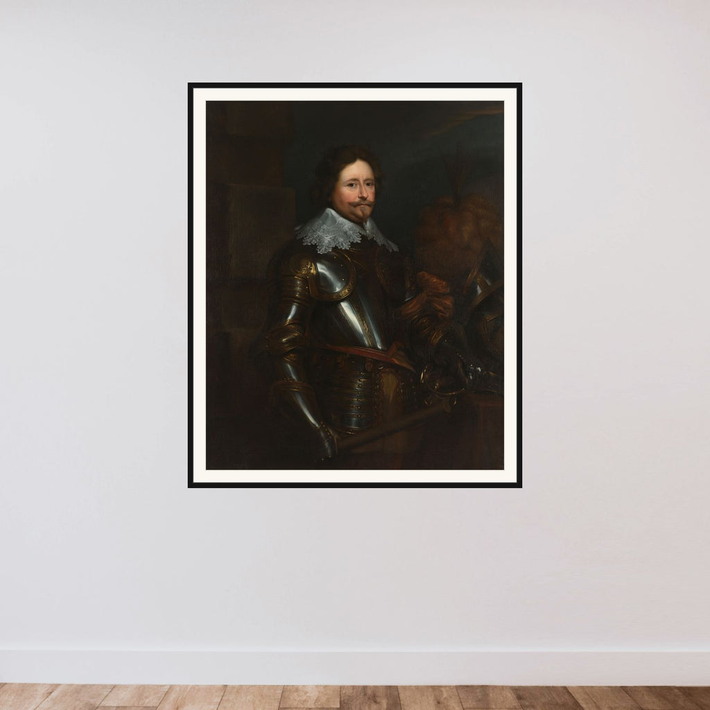 Portrait of the Stadholder Frederik Hendrik (1584-1647), Prince of Orange framed — shown to scale