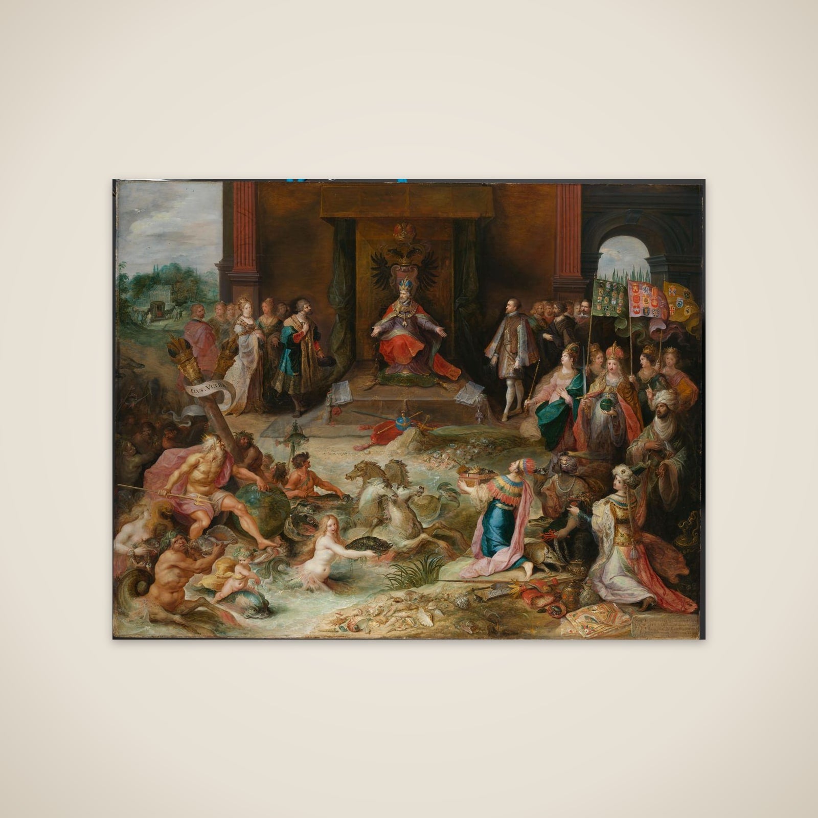 Allegory on the Abdication of Emperor Charles v in Brussels unframed print