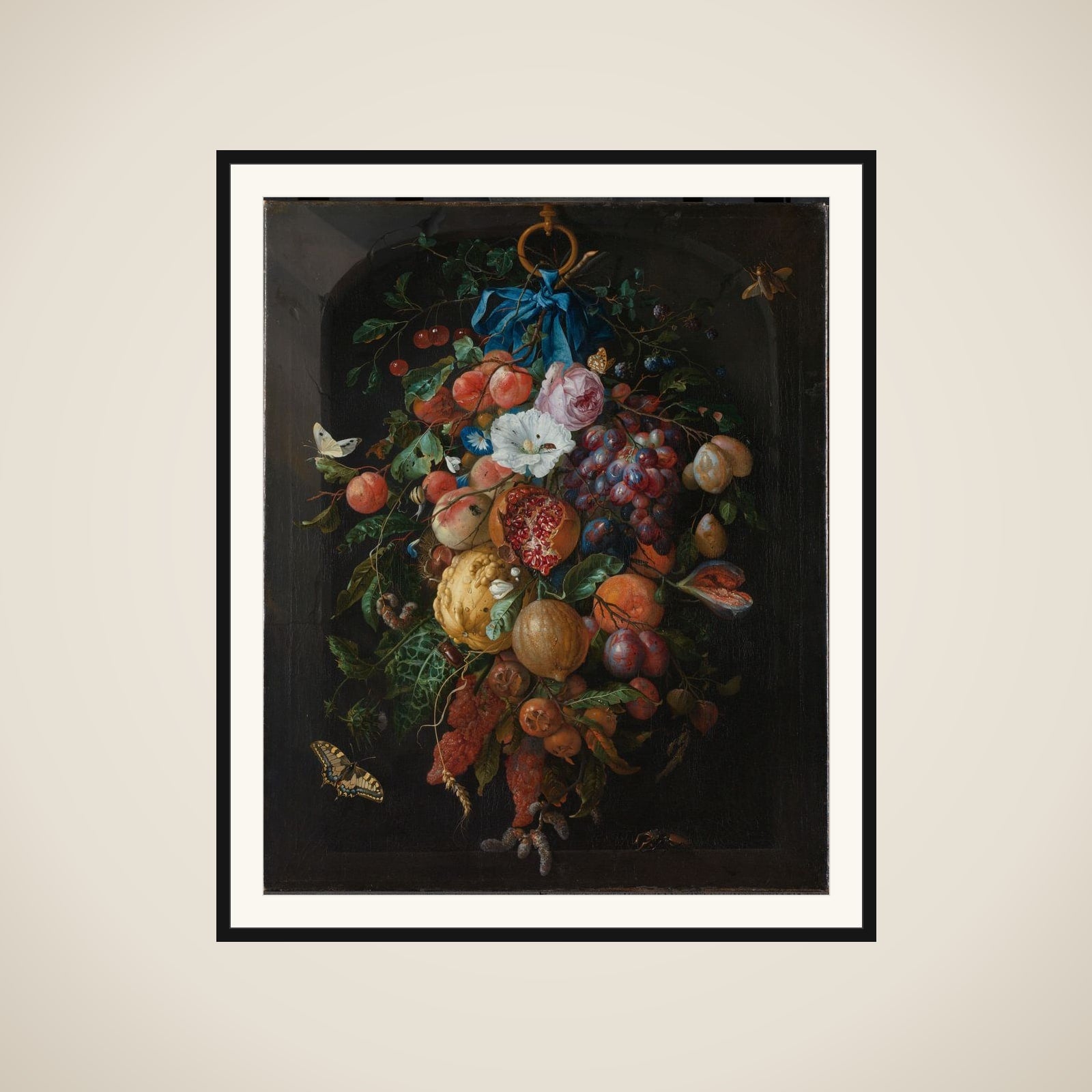 Festoon of Fruits and Flowers framed