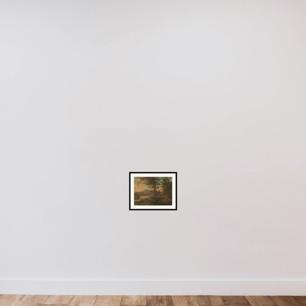 Italian Landscape at Sunset framed — shown to scale