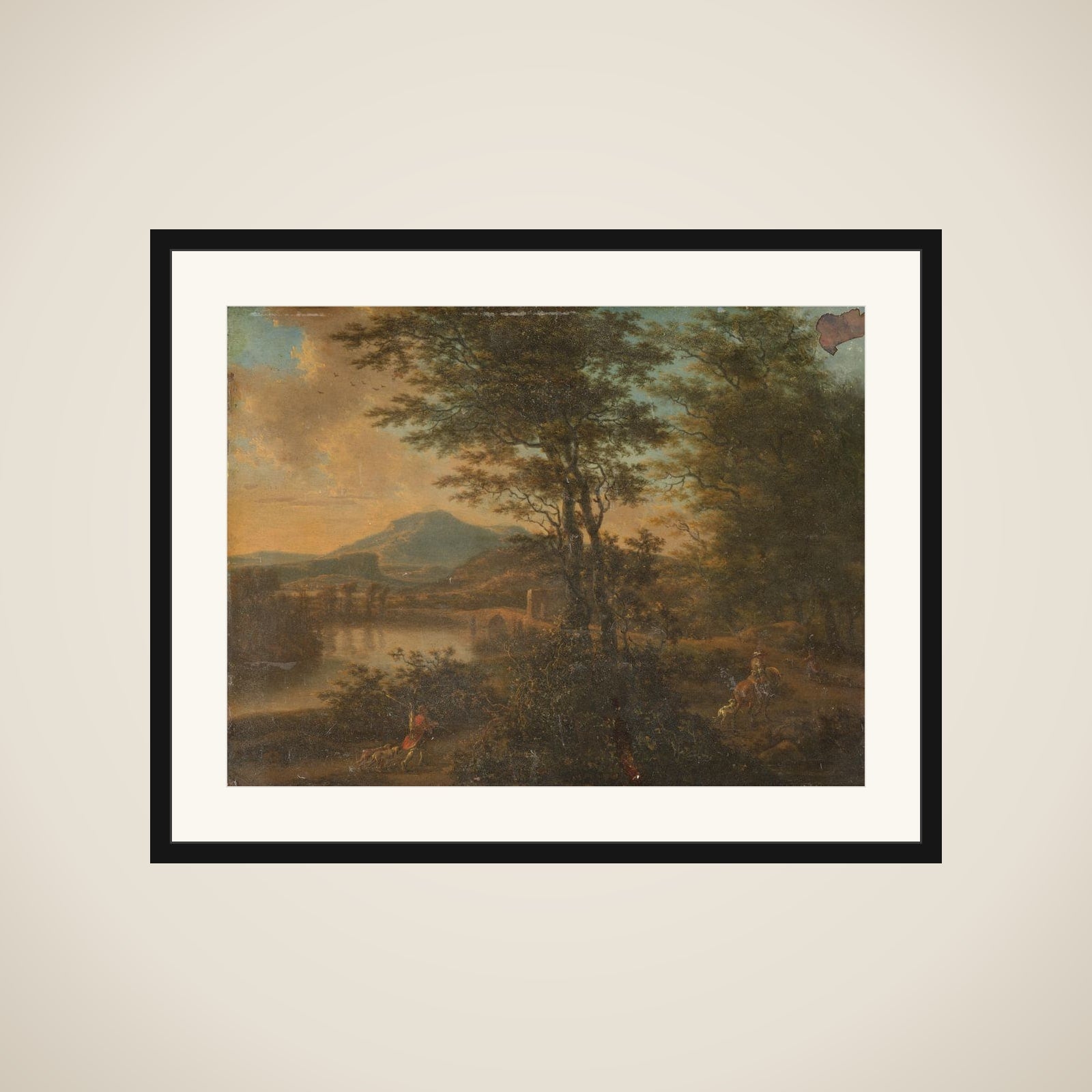 Italian Landscape at Sunset framed