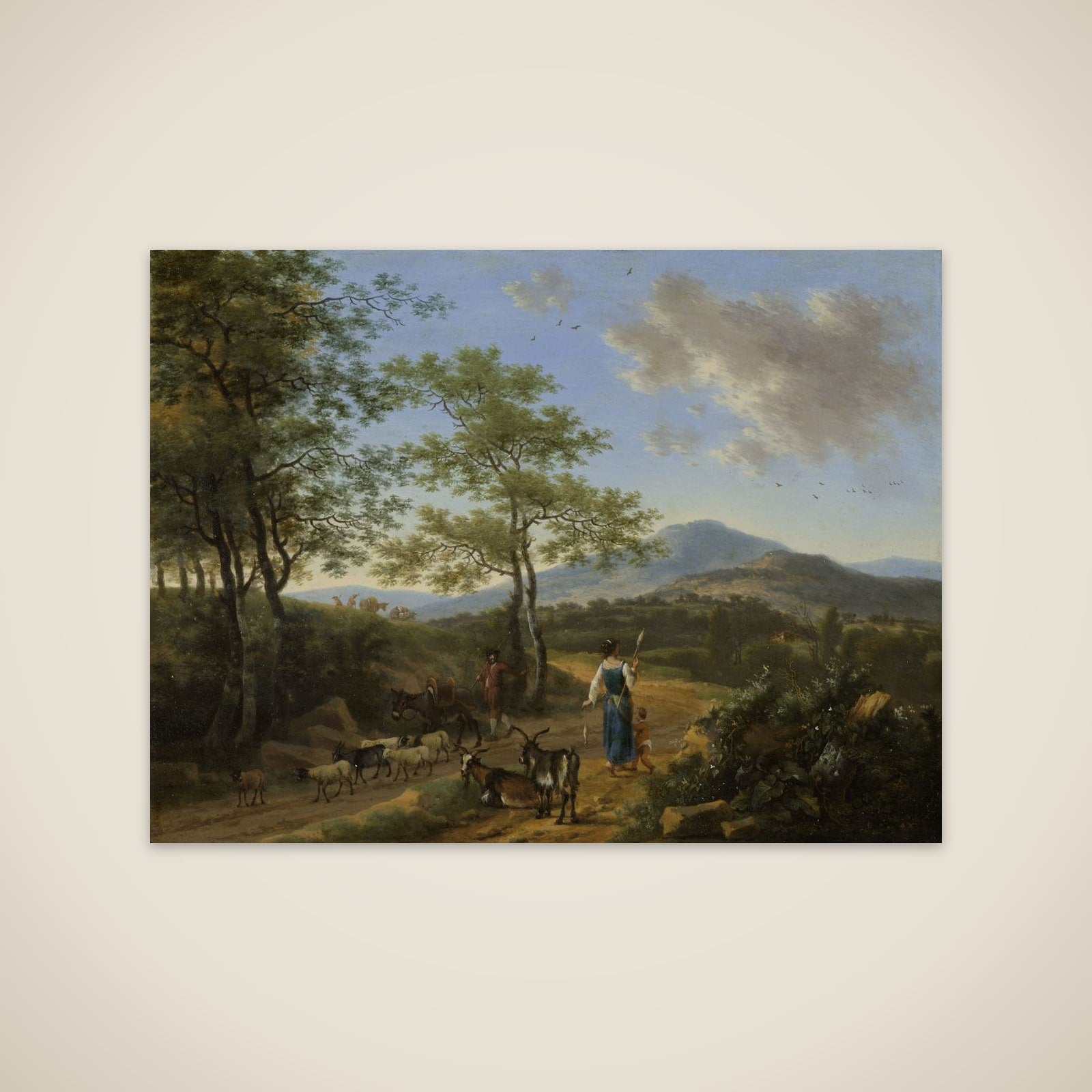 Italian Landscape with Herdsmen unframed print