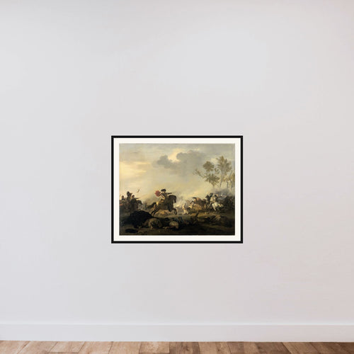 Cavalry Attack framed — shown to scale