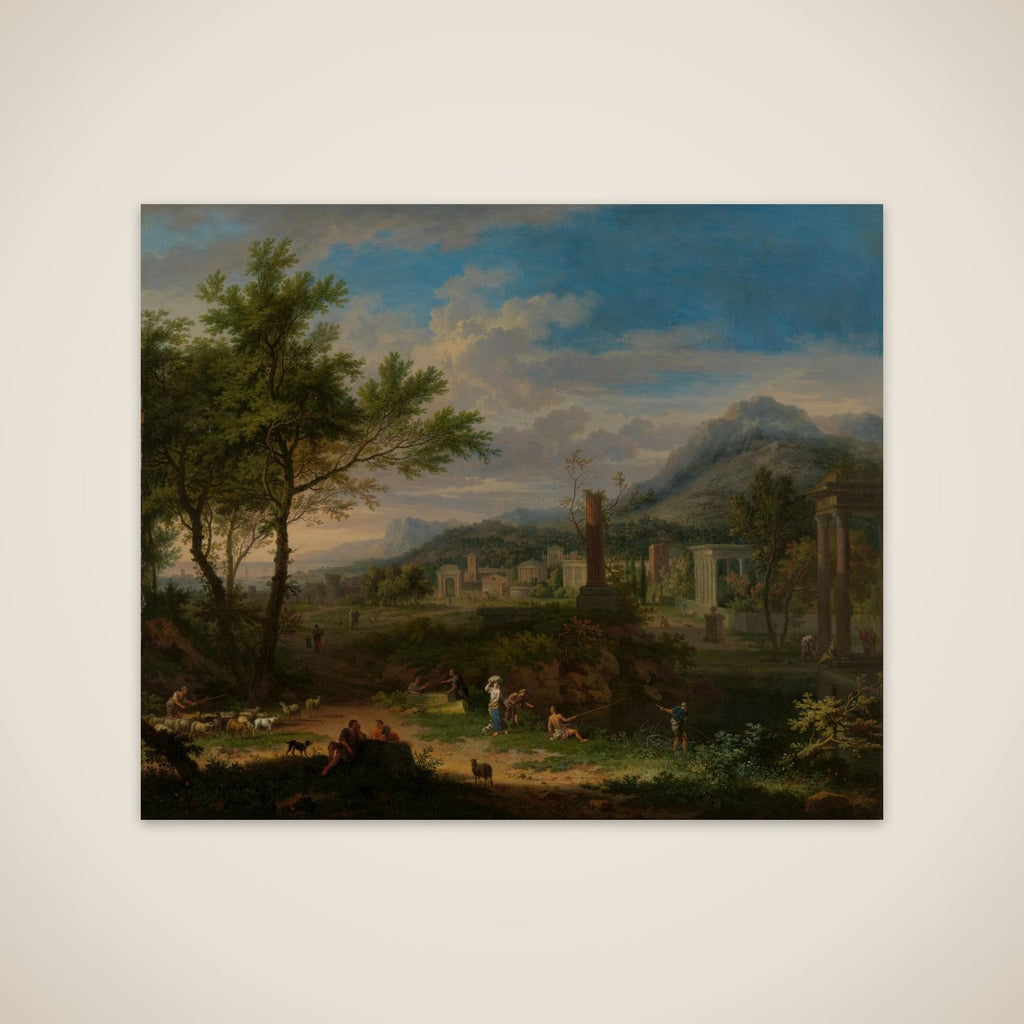 Arcadian Landscape with Fishermen unframed print