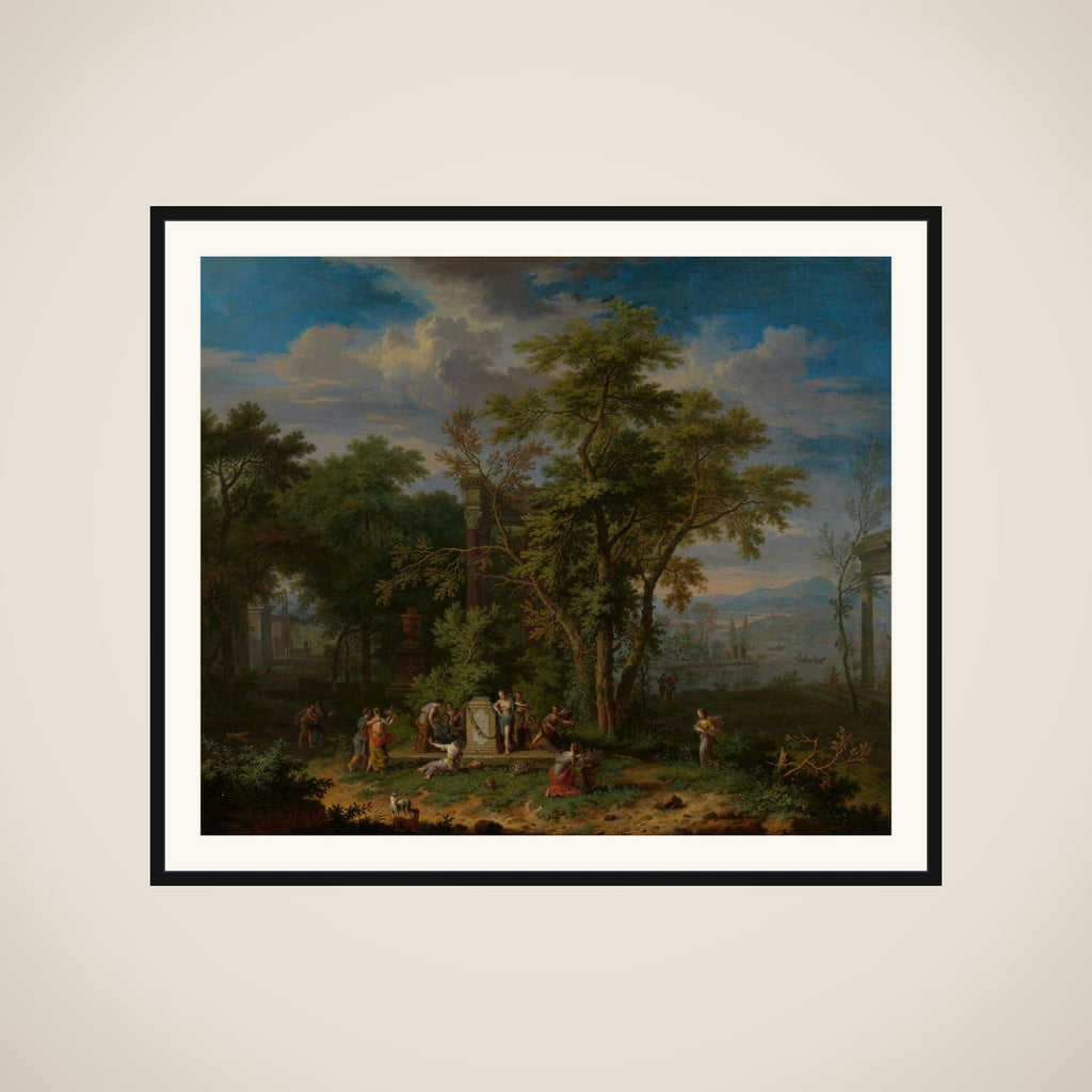 Arcadian Landscape with a Ceremonial Sacrifice framed