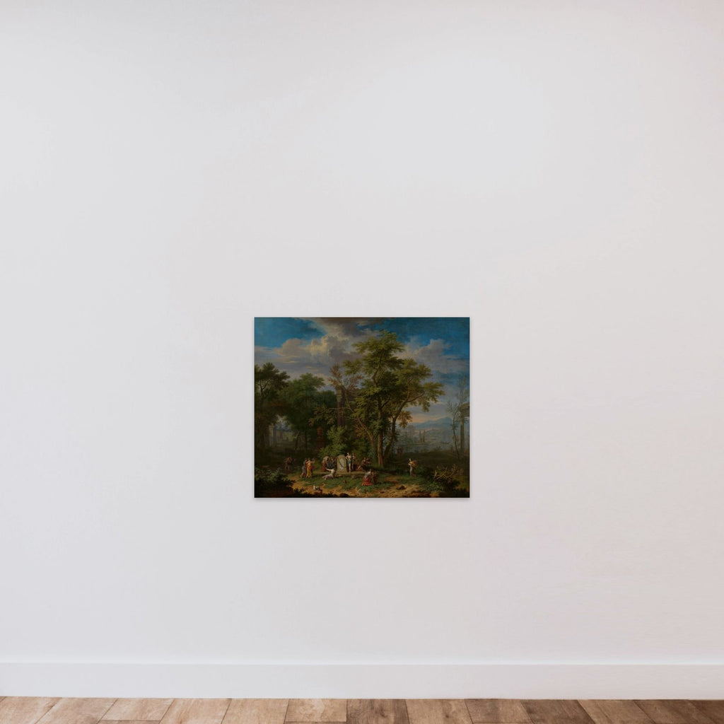 Arcadian Landscape with a Ceremonial Sacrifice unframed — shown to scale