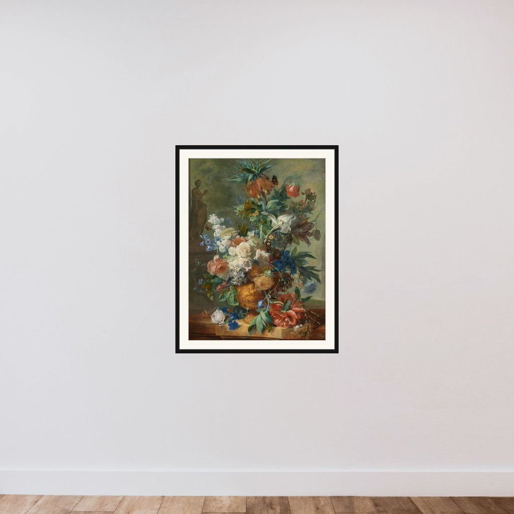 Still Life with Flowers framed — shown to scale