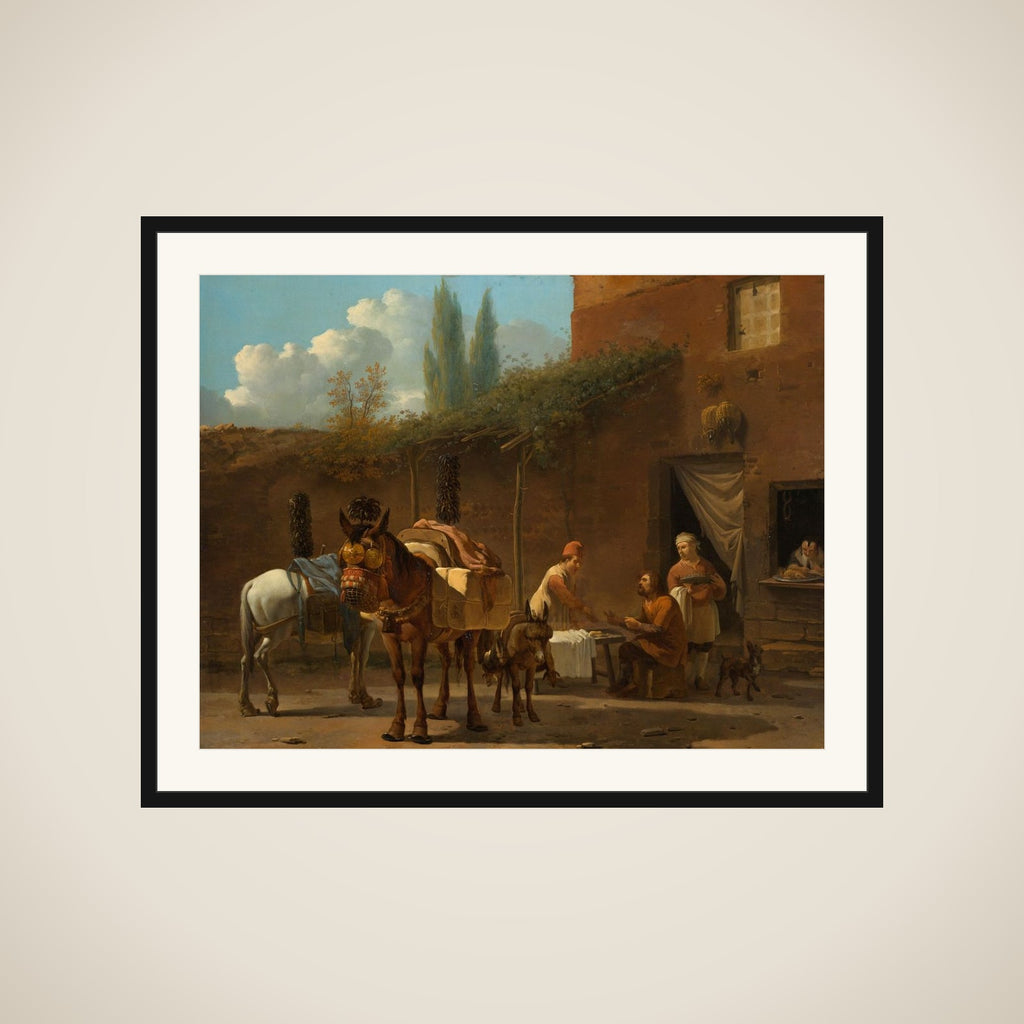 Mule Drivers at an Inn framed