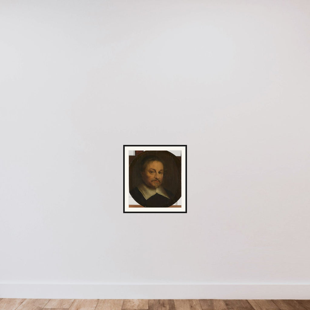 Joost van den Vondel (1587-1679), Poet framed — shown to scale