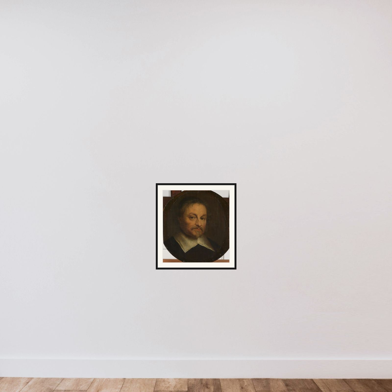 Joost van den Vondel (1587-1679), Poet framed — shown to scale
