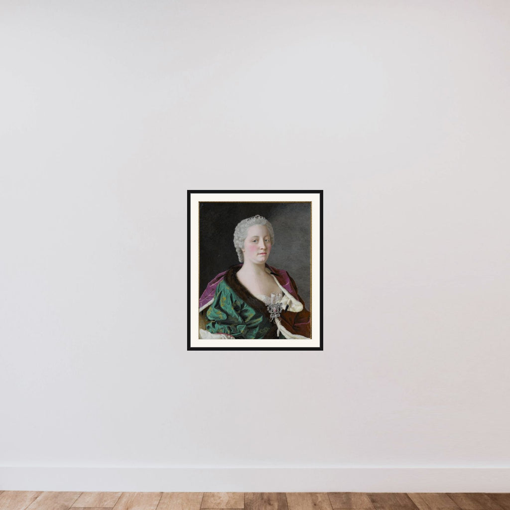 Maria Theresa, Archduchess of Austria, Queen of Hungary and Bohemia, and Holy Roman Empress framed — shown to scale