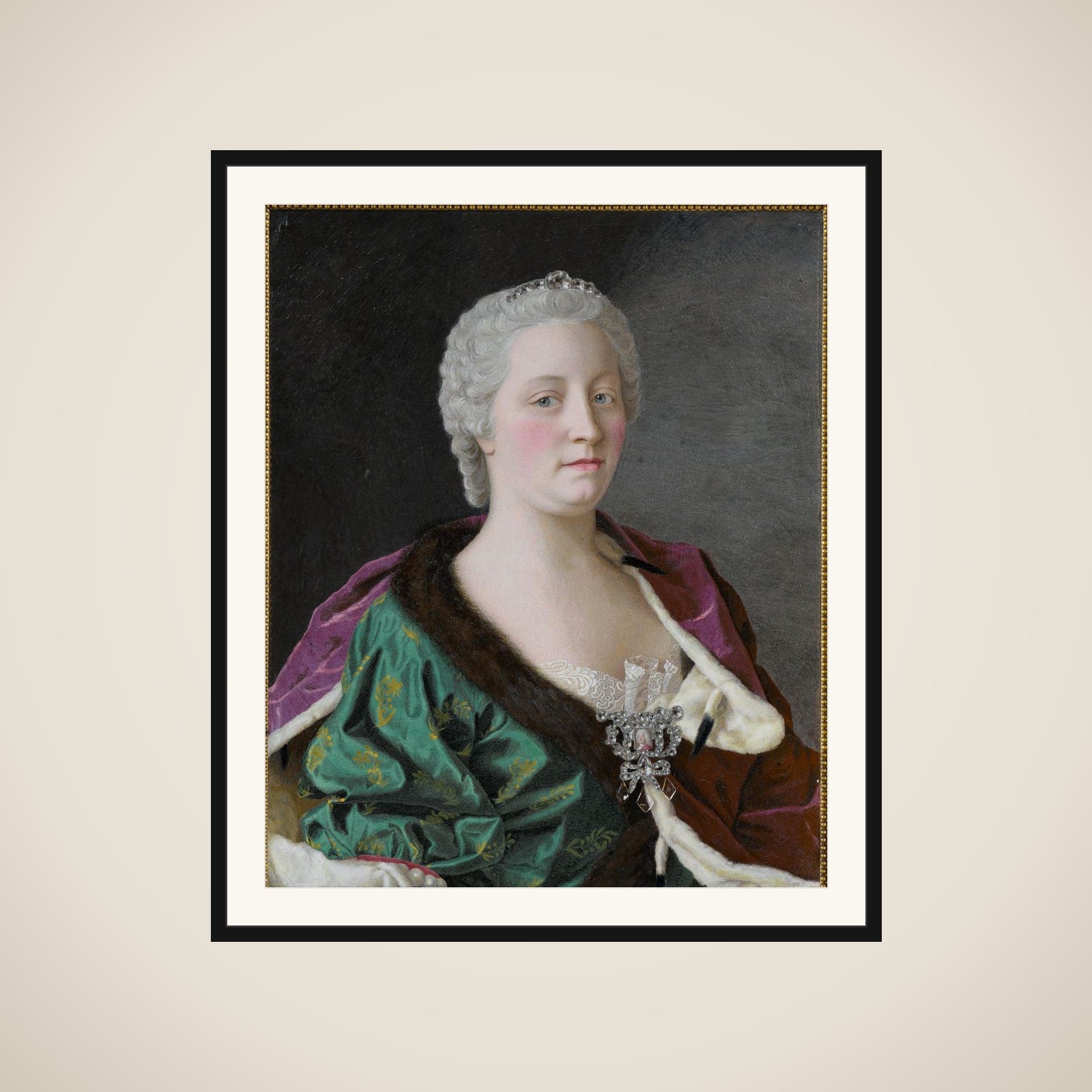 Maria Theresa, Archduchess of Austria, Queen of Hungary and Bohemia, and Holy Roman Empress framed