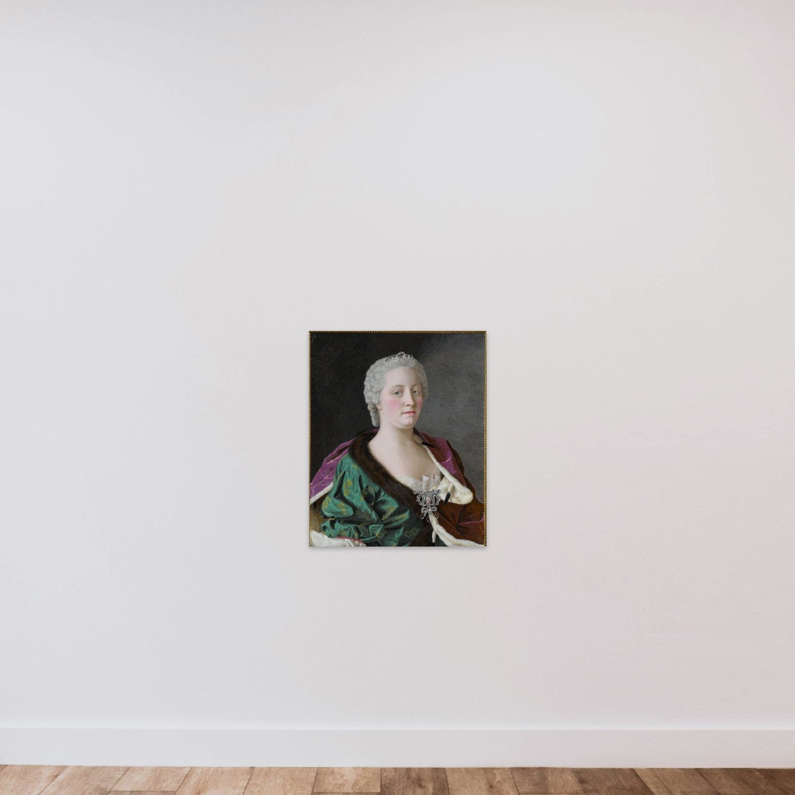 Maria Theresa, Archduchess of Austria, Queen of Hungary and Bohemia, and Holy Roman Empress unframed — shown to scale