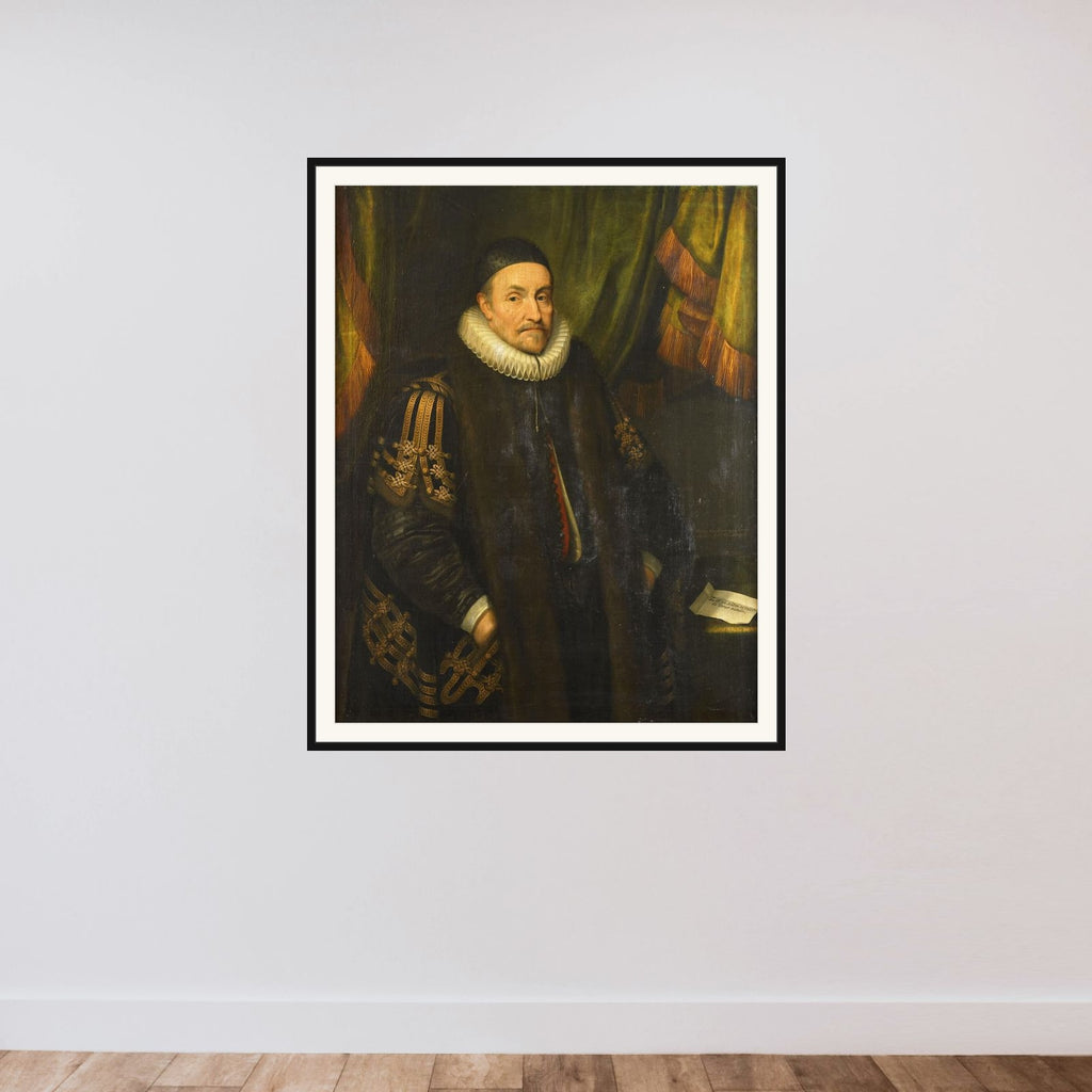 Portrait of Willem I (1533-84), Prince of Orange, called William the Silent framed — shown to scale