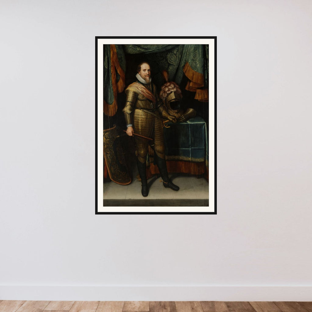 Portrait of Maurits (1567-1625), Prince of Orange framed — shown to scale