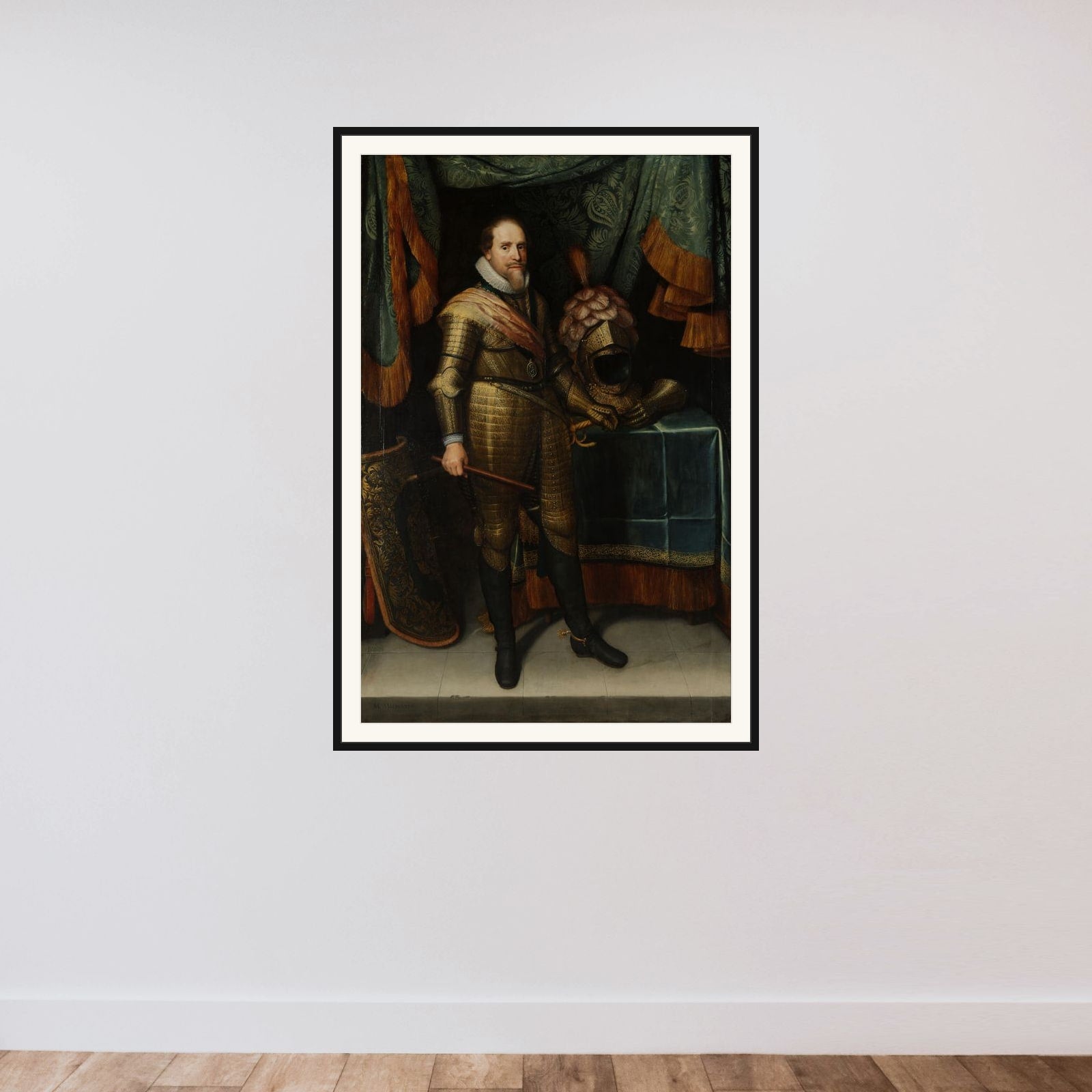 Portrait of Maurits (1567-1625), Prince of Orange framed — shown to scale