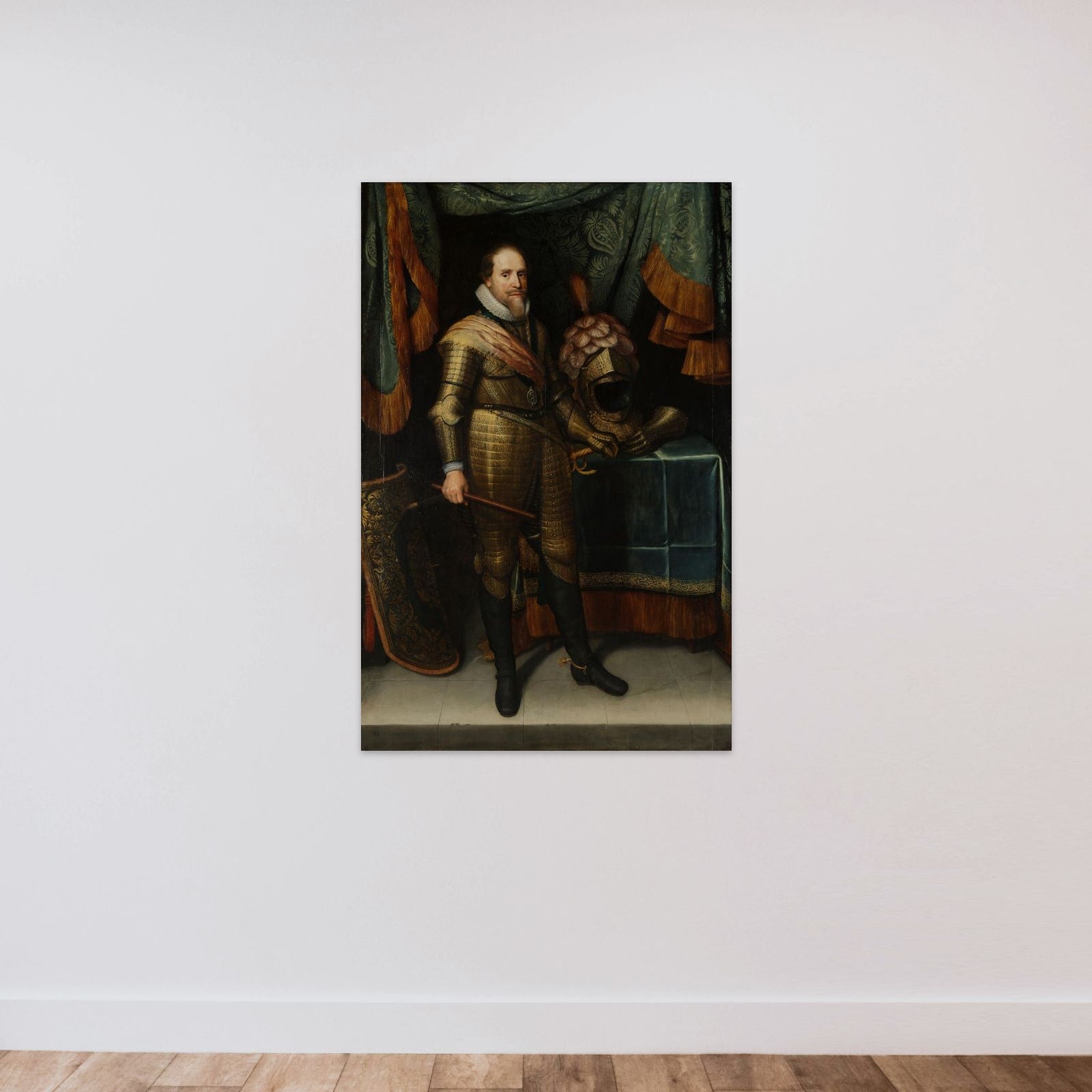 Portrait of Maurits (1567-1625), Prince of Orange unframed — shown to scale