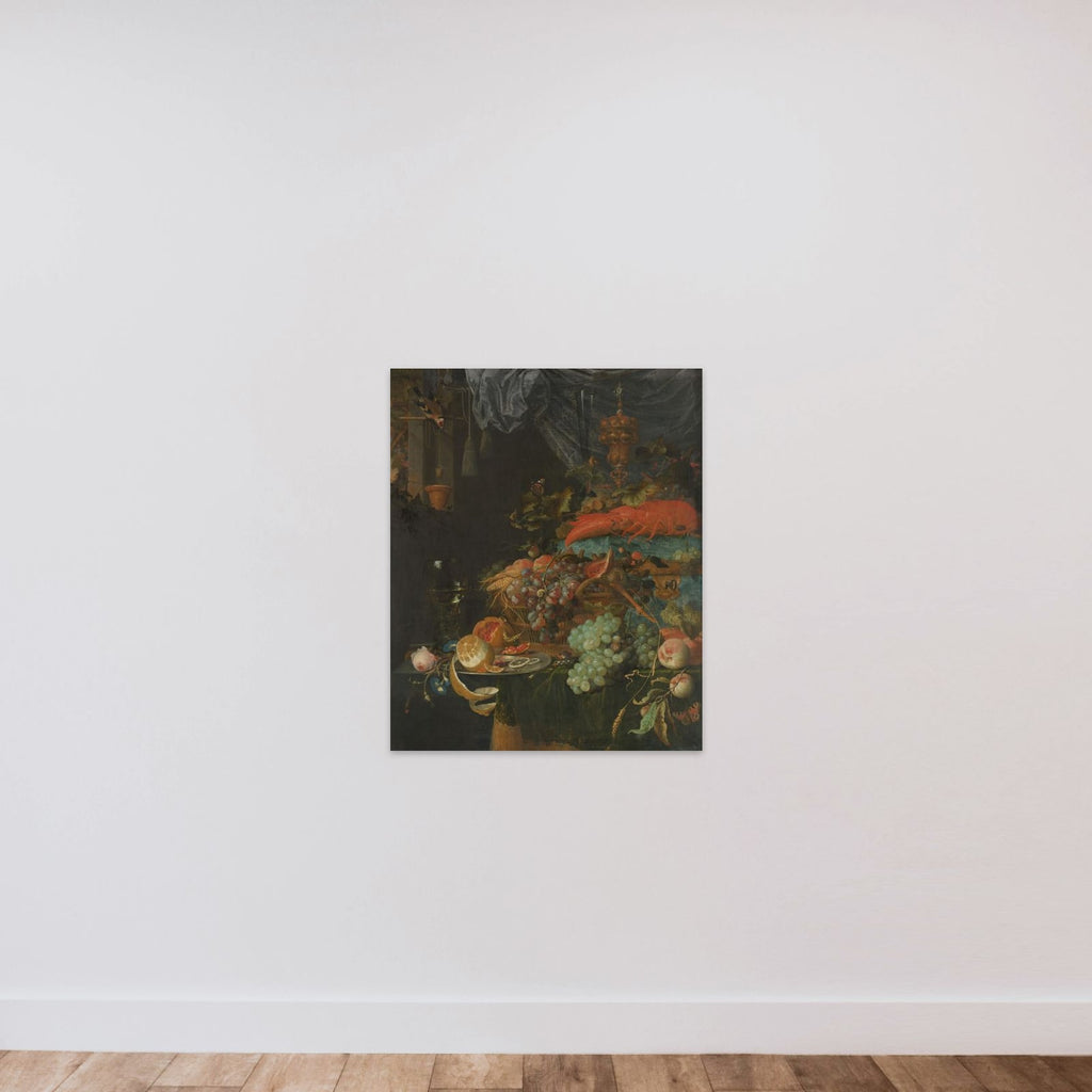 Still Life with Fruit and a Goldfinch unframed — shown to scale