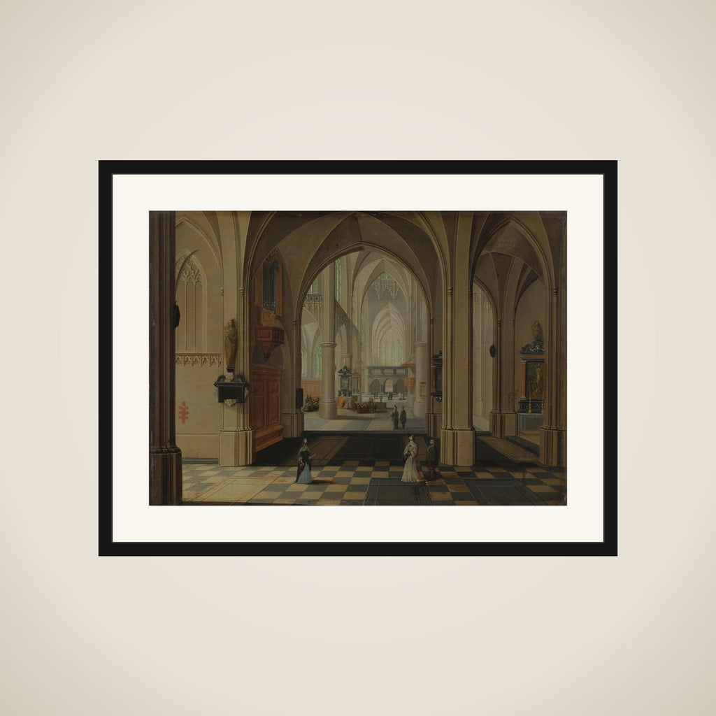 Interior of an Imaginary Gothic Church, Looking East framed